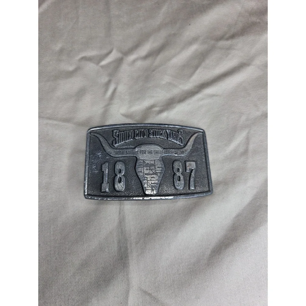 Vintage Sioux City Stock Yards 1887 Belt Buckle